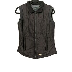 Women XS Horseware Black Riding Equestrian Puffer Vest Zipper Farm Barn Ranch